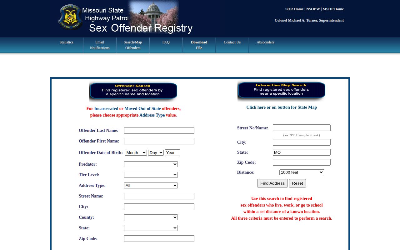 Missouri specialized registry search distinguished from Barry County released mugshots